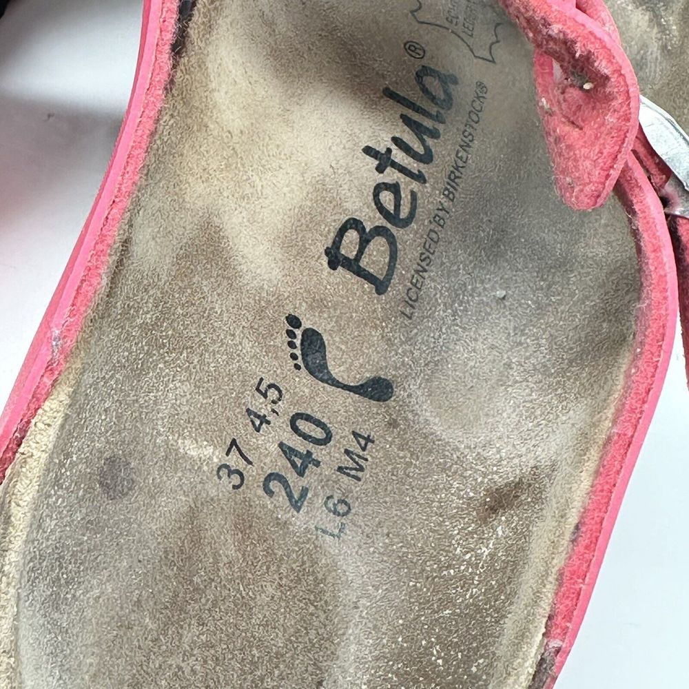 Betula By Birkenstock Gizeh T-Strap Pink Sandals Womens Size 6 (EU 37) Cork - Picture 12 of 16